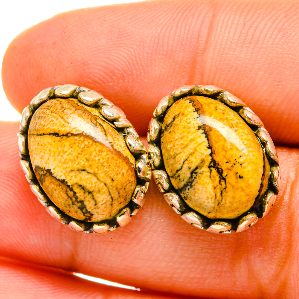 Picture Jasper Earrings handcrafted by Anasilvercos - EARR419895