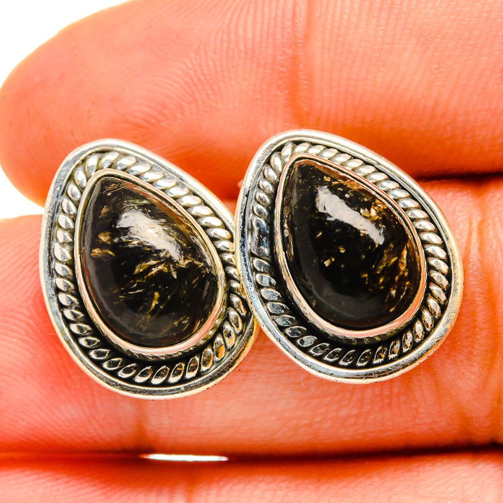 Golden Seraphinite Earrings handcrafted by Anasilvercos - EARR419896