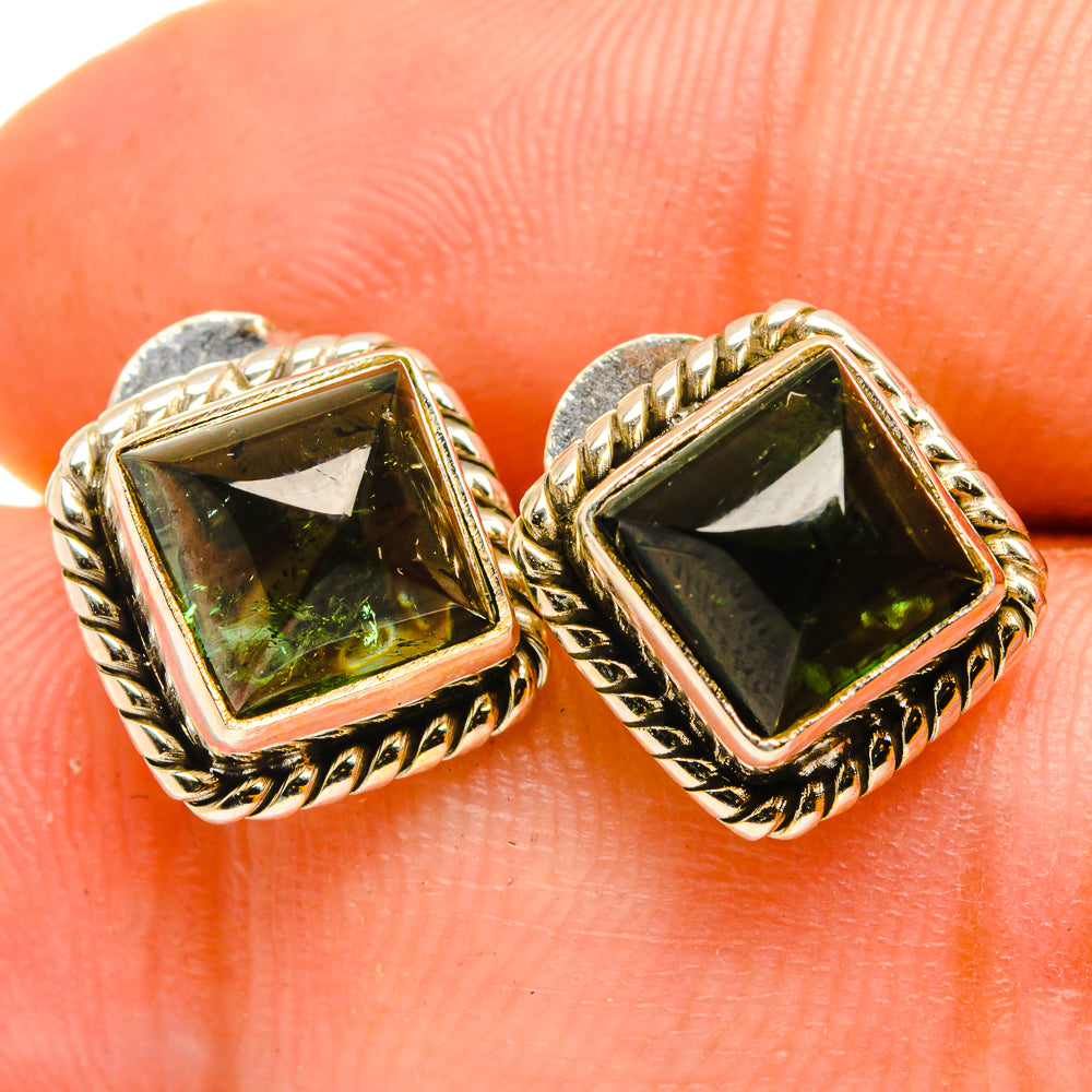 Green Tourmaline Earrings handcrafted by Anasilvercos - EARR419897