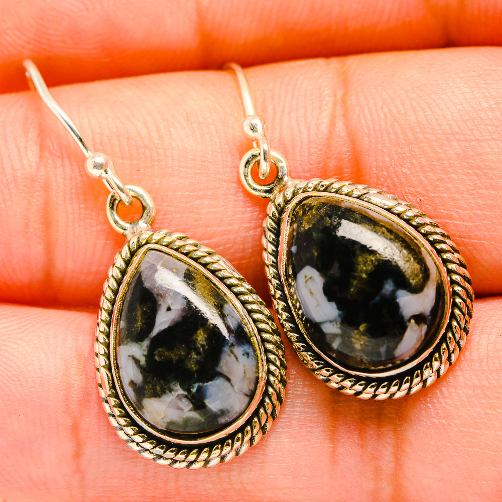 Gabbro Stone Earrings handcrafted by Anasilvercos - EARR419900