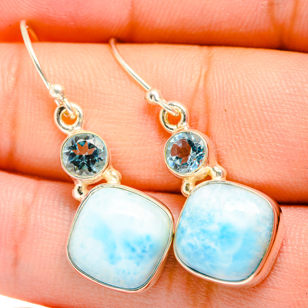 Larimar Earrings handcrafted by Anasilvercos - EARR419921
