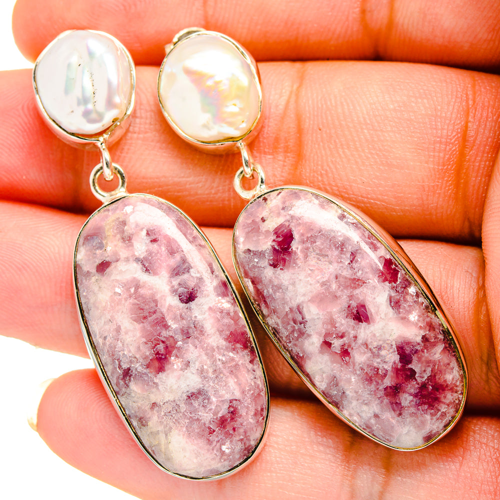 Lepidolite Earrings handcrafted by Anasilvercos - EARR419937