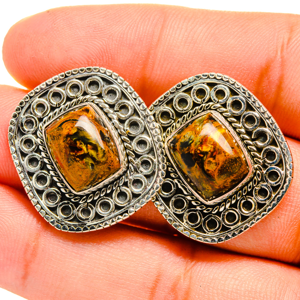 Golden Pietersite Earrings handcrafted by Anasilvercos - EARR419945