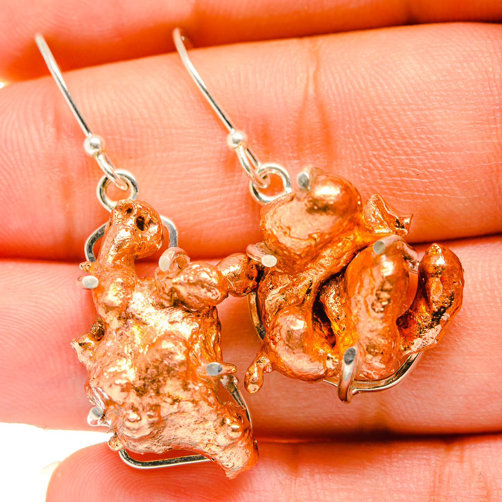Copper Splash Earrings handcrafted by Anasilvercos - EARR419964