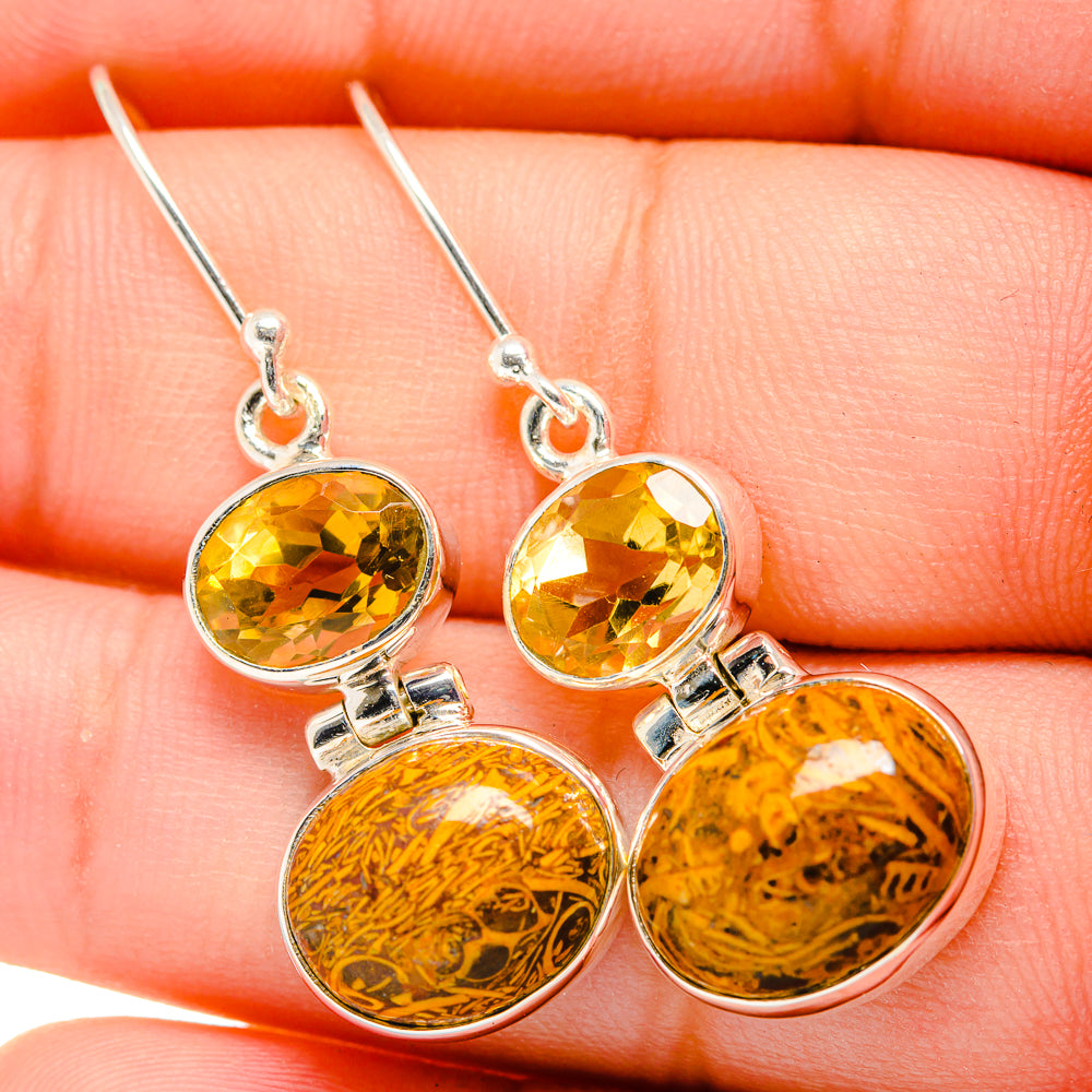 Palm Wood Jasper Earrings handcrafted by Anasilvercos - EARR419979
