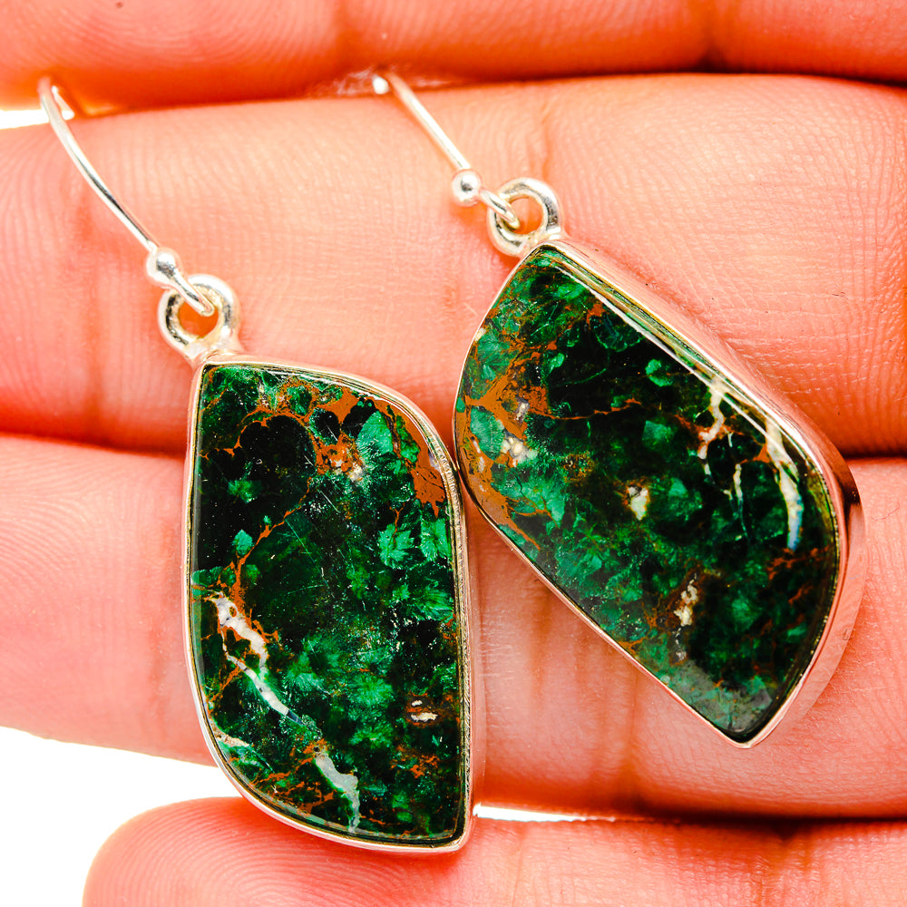 Chrysocolla Earrings handcrafted by Anasilvercos - EARR419983