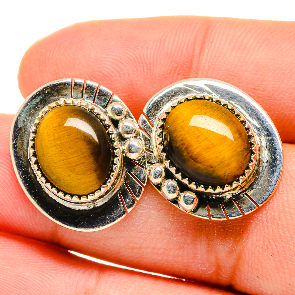 Tiger Eye Earrings handcrafted by Anasilvercos - EARR419984