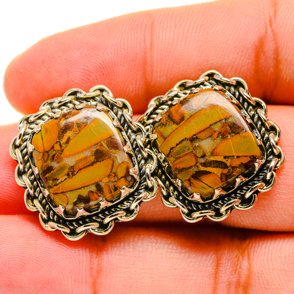 Bamboo Jasper Earrings handcrafted by Anasilvercos - EARR419987