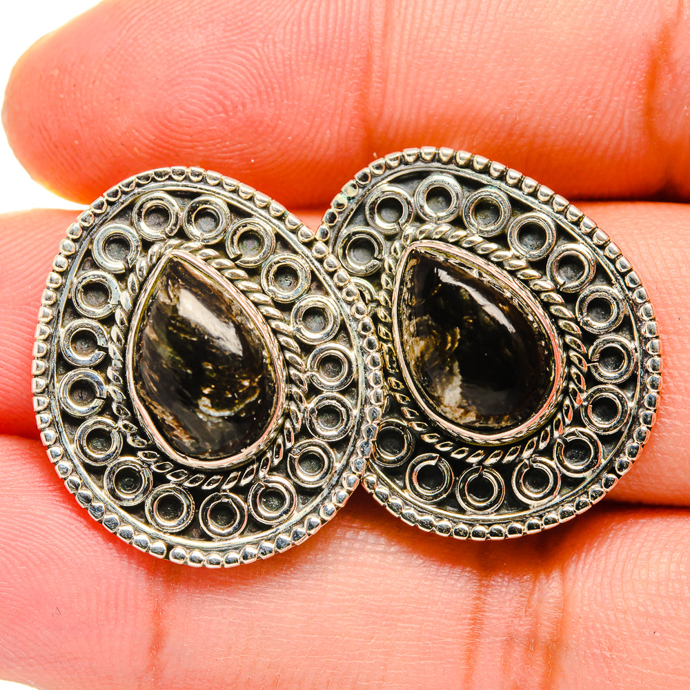Golden Seraphinite Earrings handcrafted by Anasilvercos - EARR419998