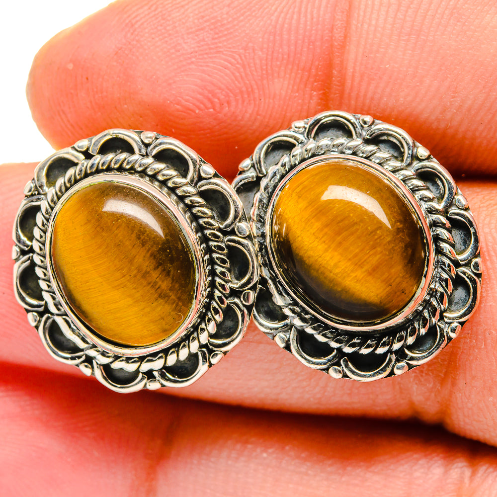 Tiger Eye Earrings handcrafted by Anasilvercos - EARR420007