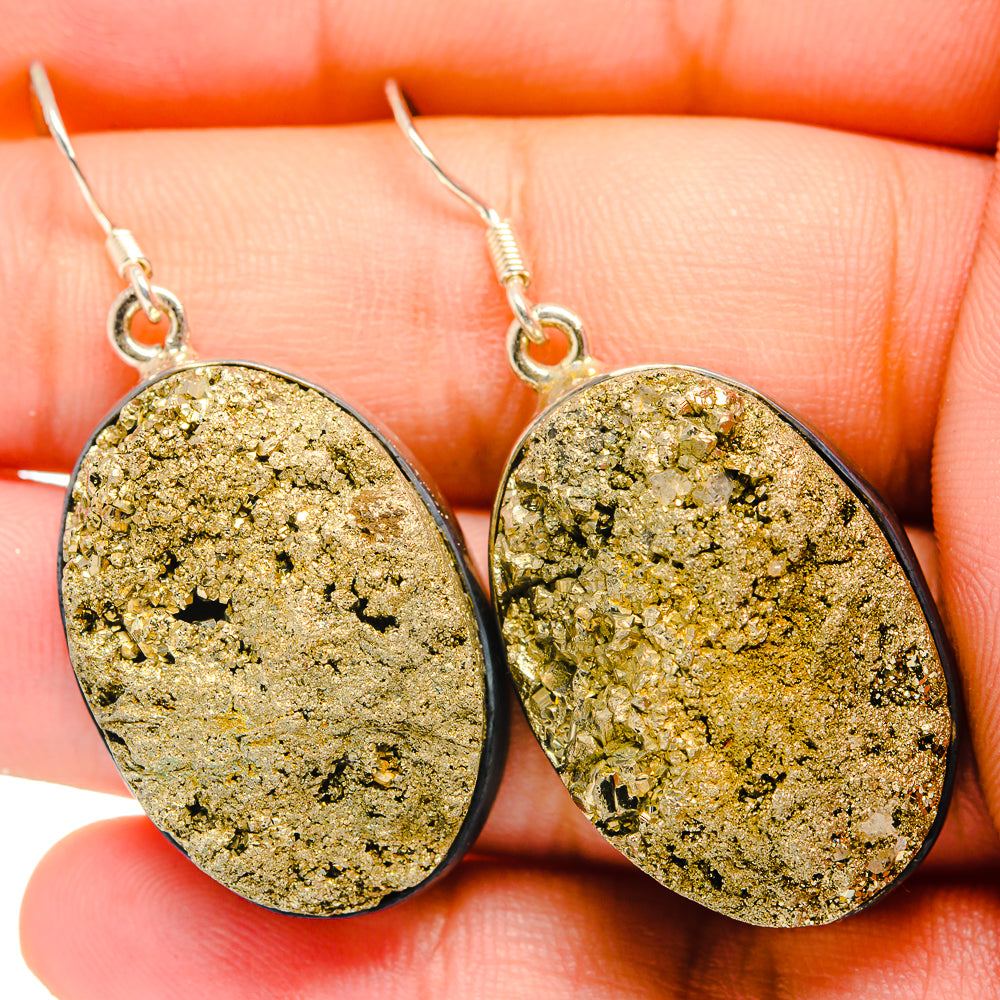 Pyrite Earrings handcrafted by Anasilvercos - EARR420010