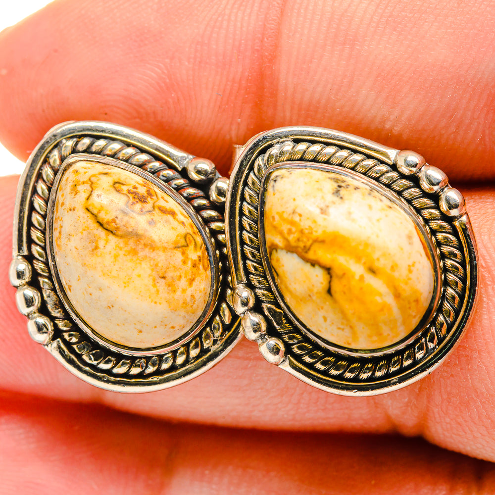 Picture Jasper Earrings handcrafted by Anasilvercos - EARR420016