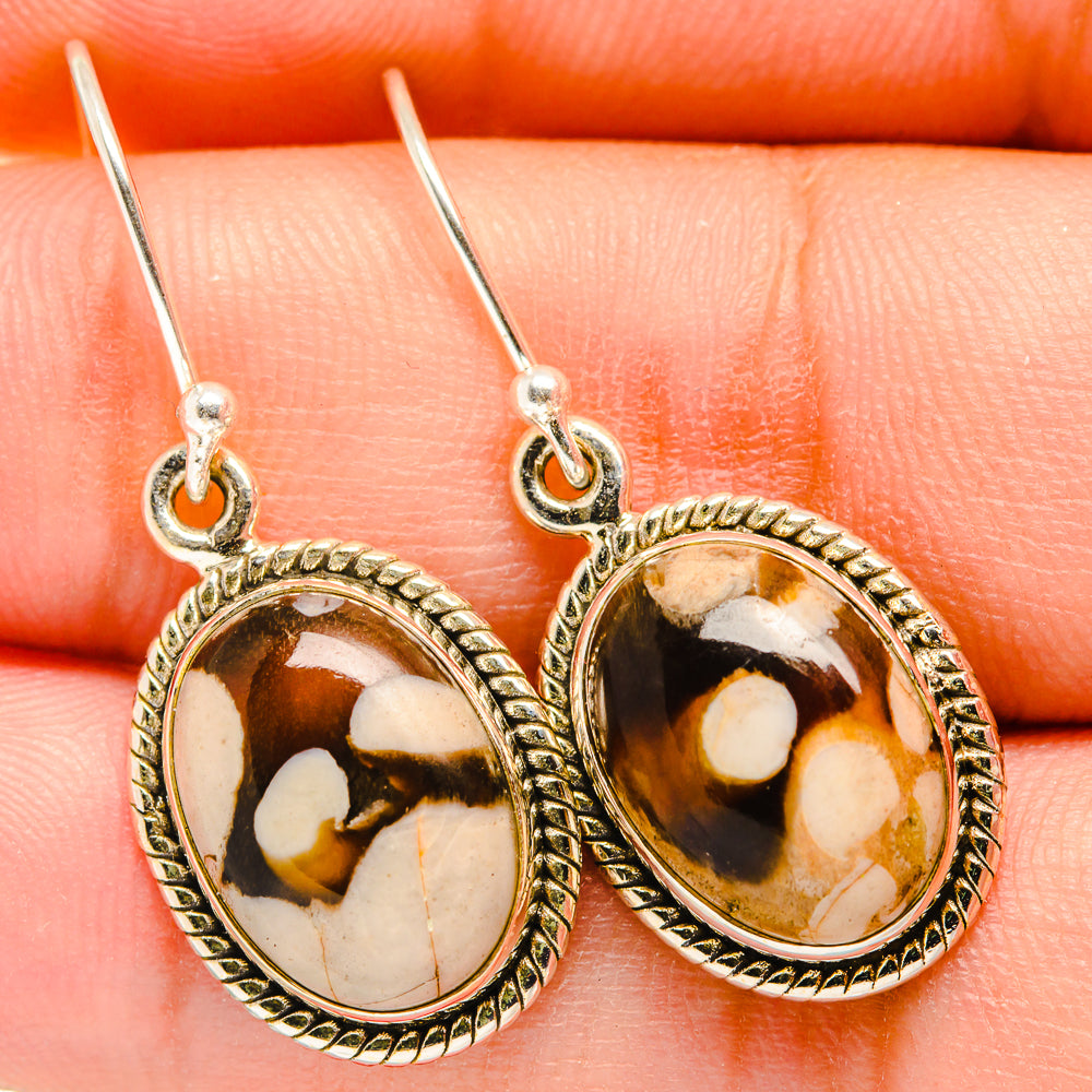 Peanut Wood Jasper Earrings handcrafted by Anasilvercos - EARR420024