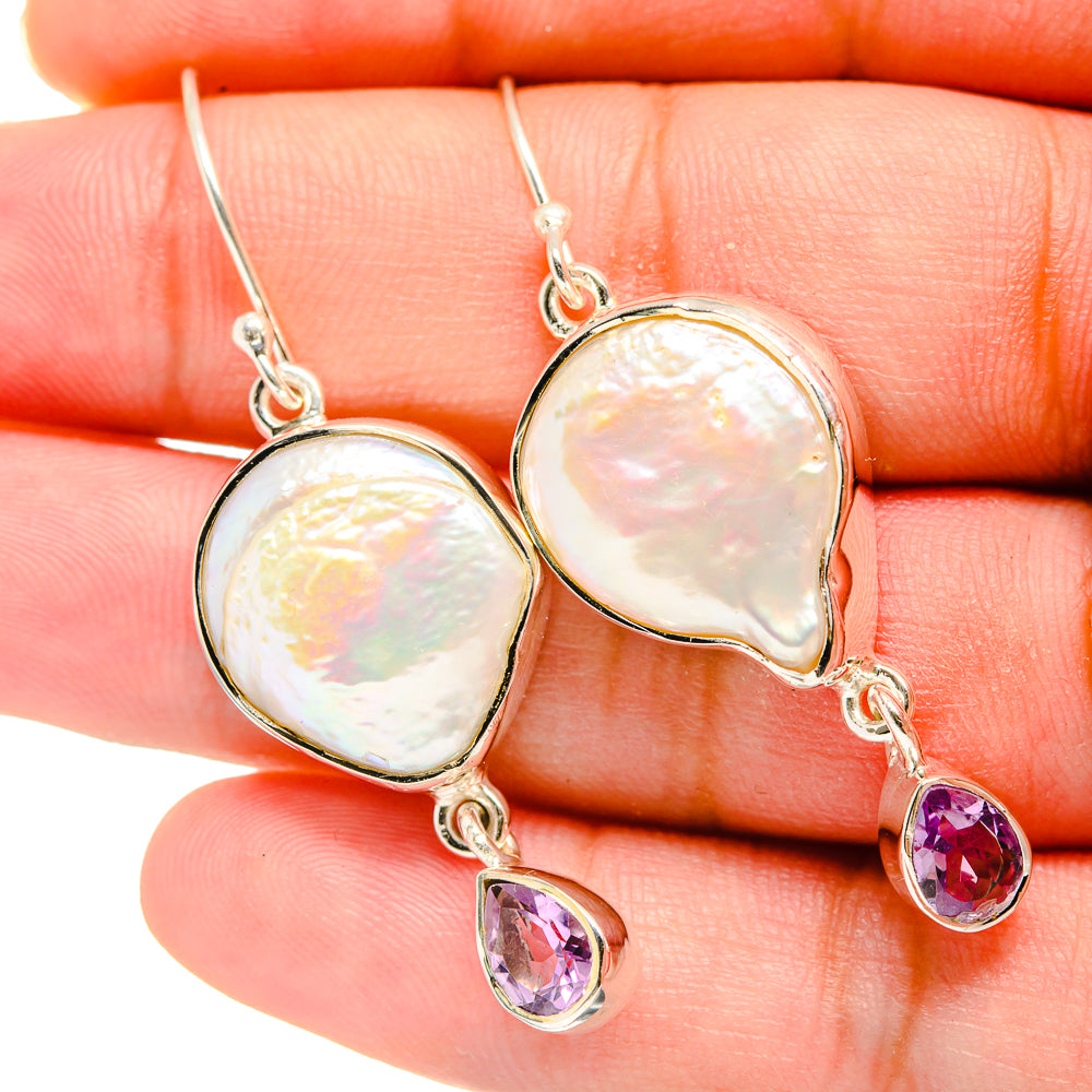 Mother Of Pearl Earrings handcrafted by Anasilvercos - EARR420042