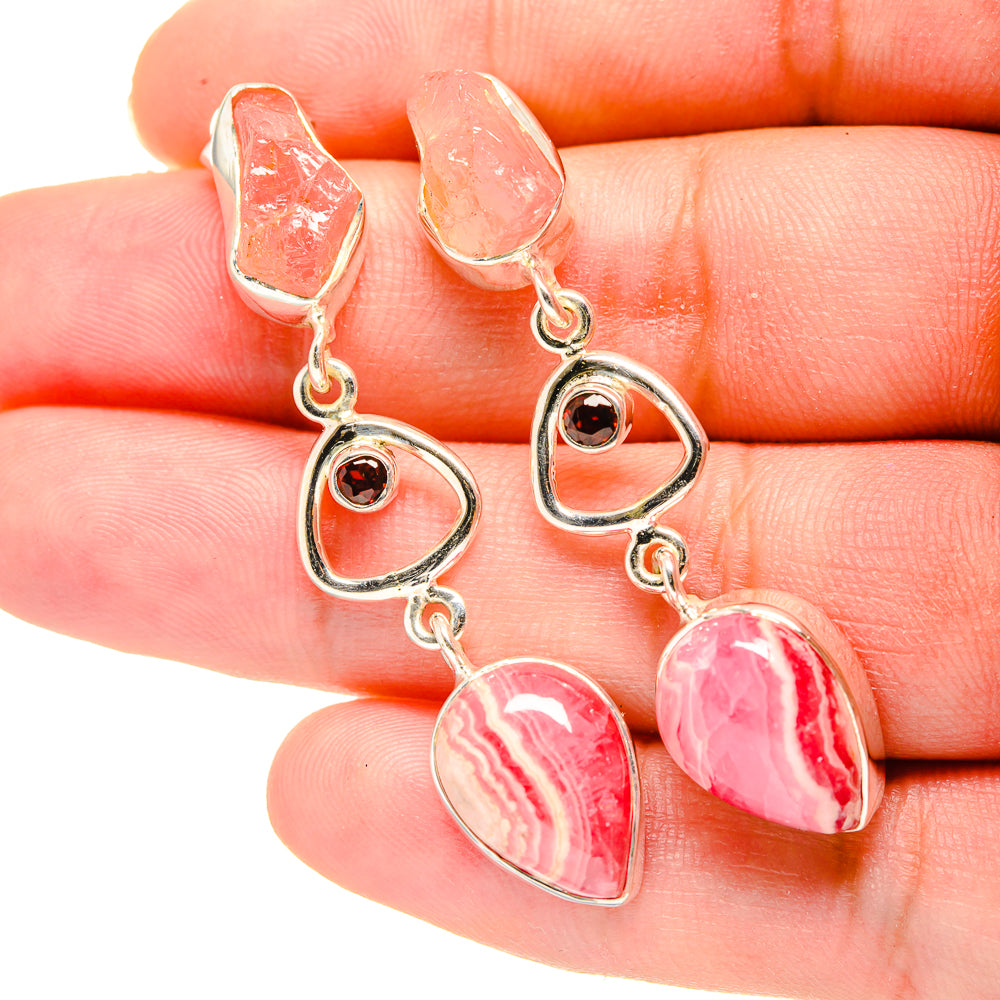Rhodochrosite Earrings handcrafted by Anasilvercos - EARR420044