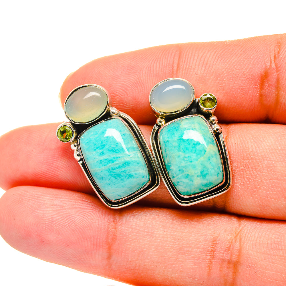 Amazonite Earrings handcrafted by Anasilvercos - EARR420062