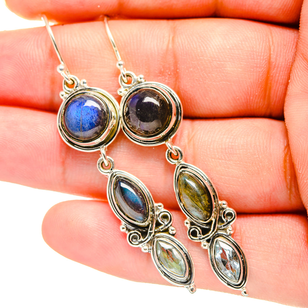 Labradorite Earrings handcrafted by Anasilvercos - EARR420063