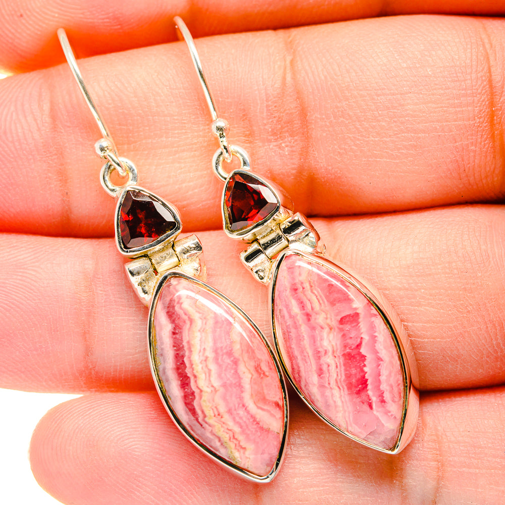 Rhodochrosite Earrings handcrafted by Anasilvercos - EARR420082