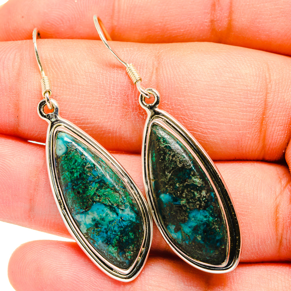 Chrysocolla Earrings handcrafted by Anasilvercos - EARR420090
