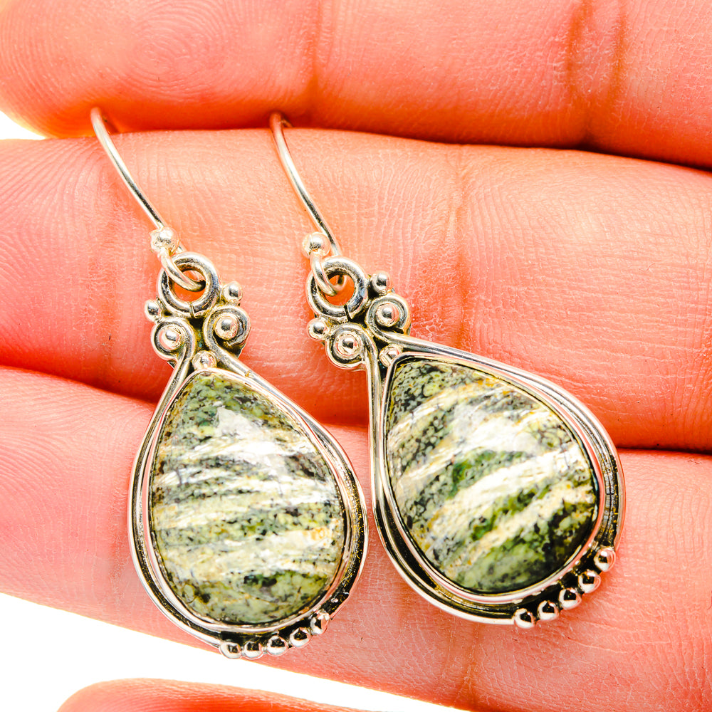Lizard Jasper Earrings handcrafted by Anasilvercos - EARR420093