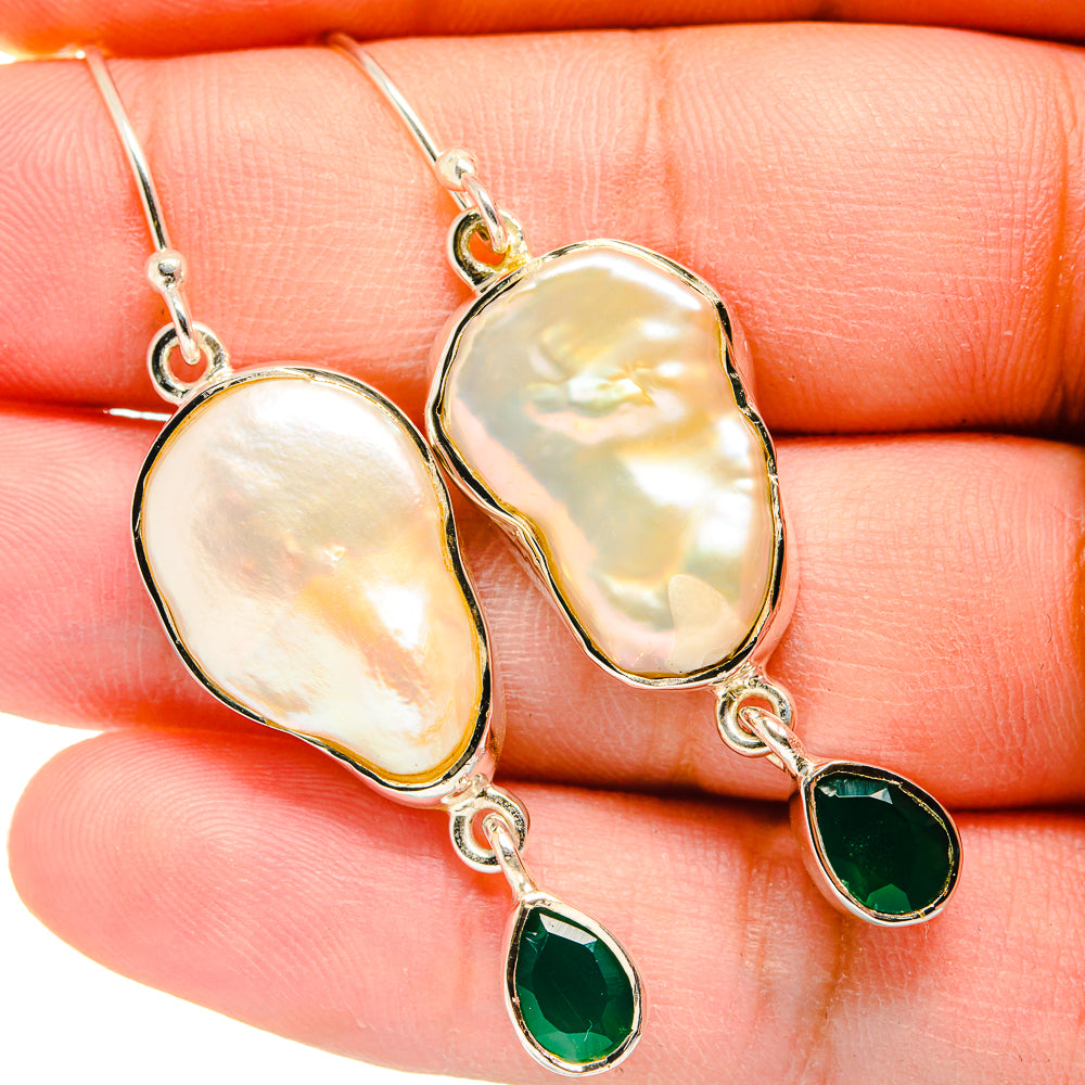 Mother Of Pearl Earrings handcrafted by Anasilvercos - EARR420094