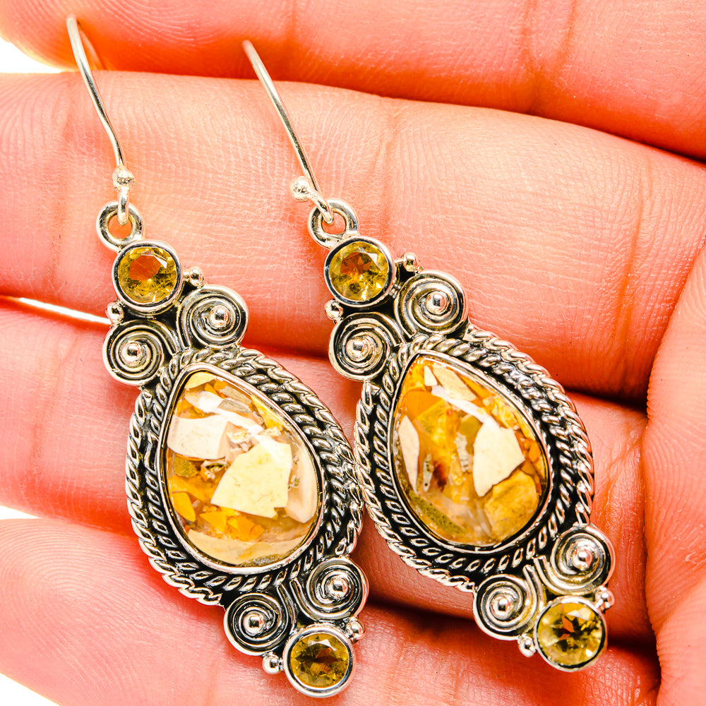 Brecciated Mookaite Earrings handcrafted by Anasilvercos - EARR420098