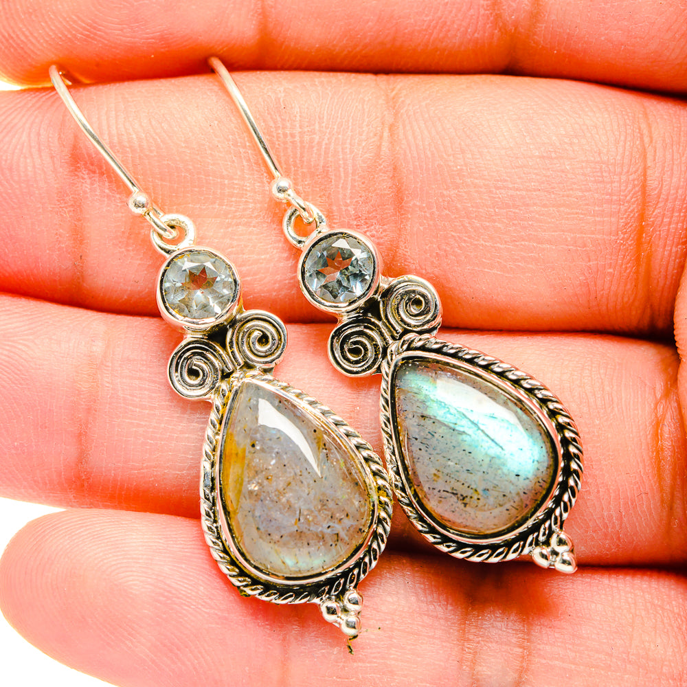 Labradorite Earrings handcrafted by Anasilvercos - EARR420104