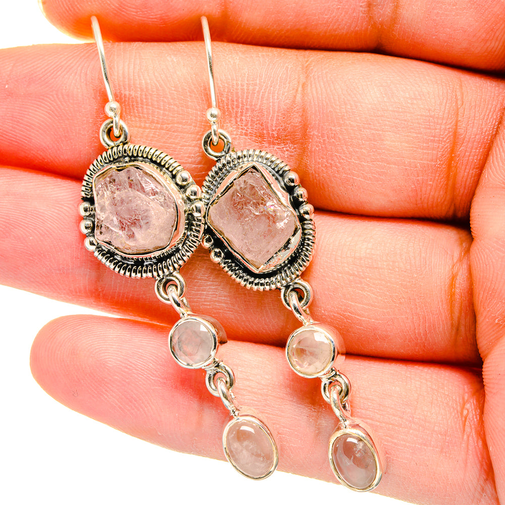 Rose Quartz Earrings handcrafted by Anasilvercos - EARR420112