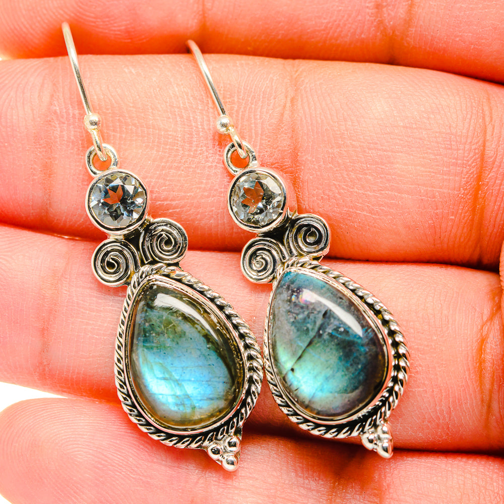 Labradorite Earrings handcrafted by Anasilvercos - EARR420118