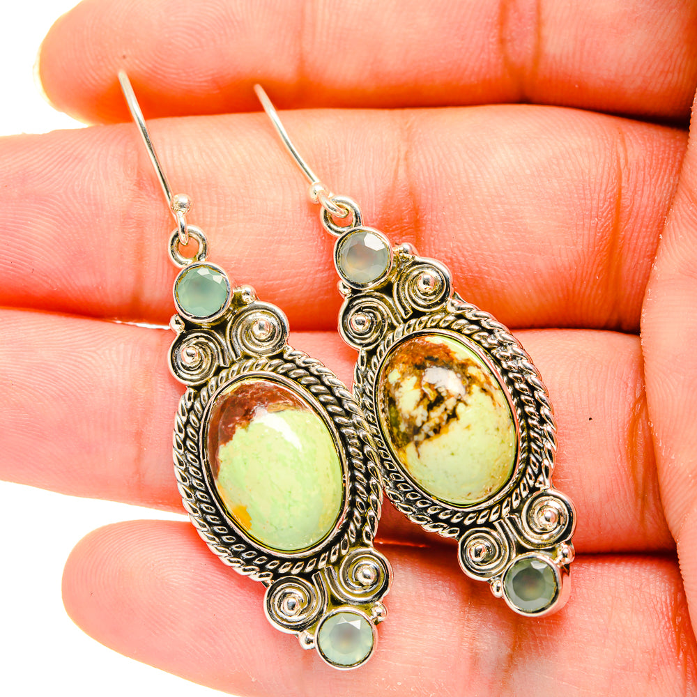 Lemon Chrysoprase Earrings handcrafted by Anasilvercos - EARR420135