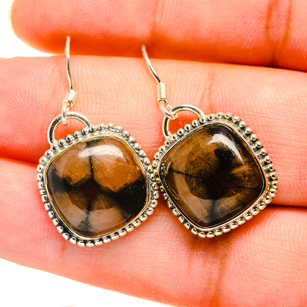 Chiastolite Earrings handcrafted by Anasilvercos - EARR420136