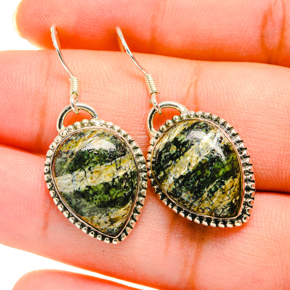 Lizard Jasper Earrings handcrafted by Anasilvercos - EARR420141