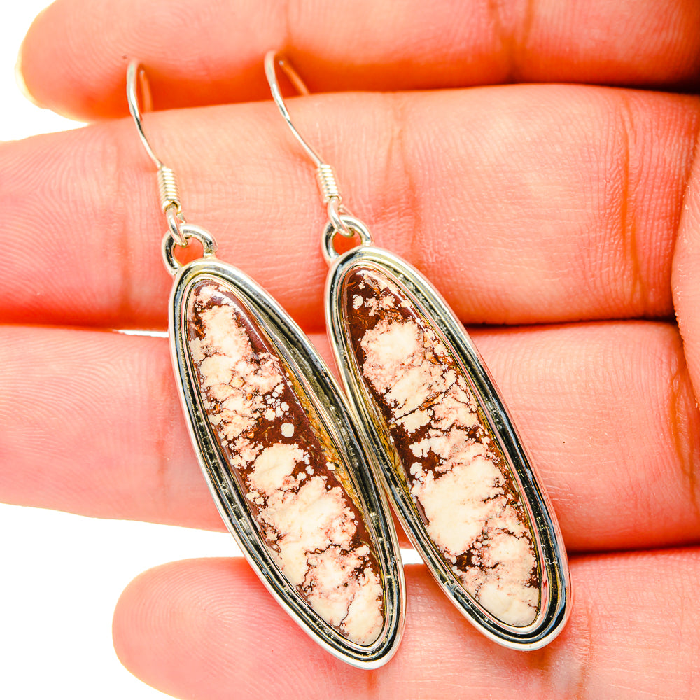 Peanut Wood Jasper Earrings handcrafted by Anasilvercos - EARR420151