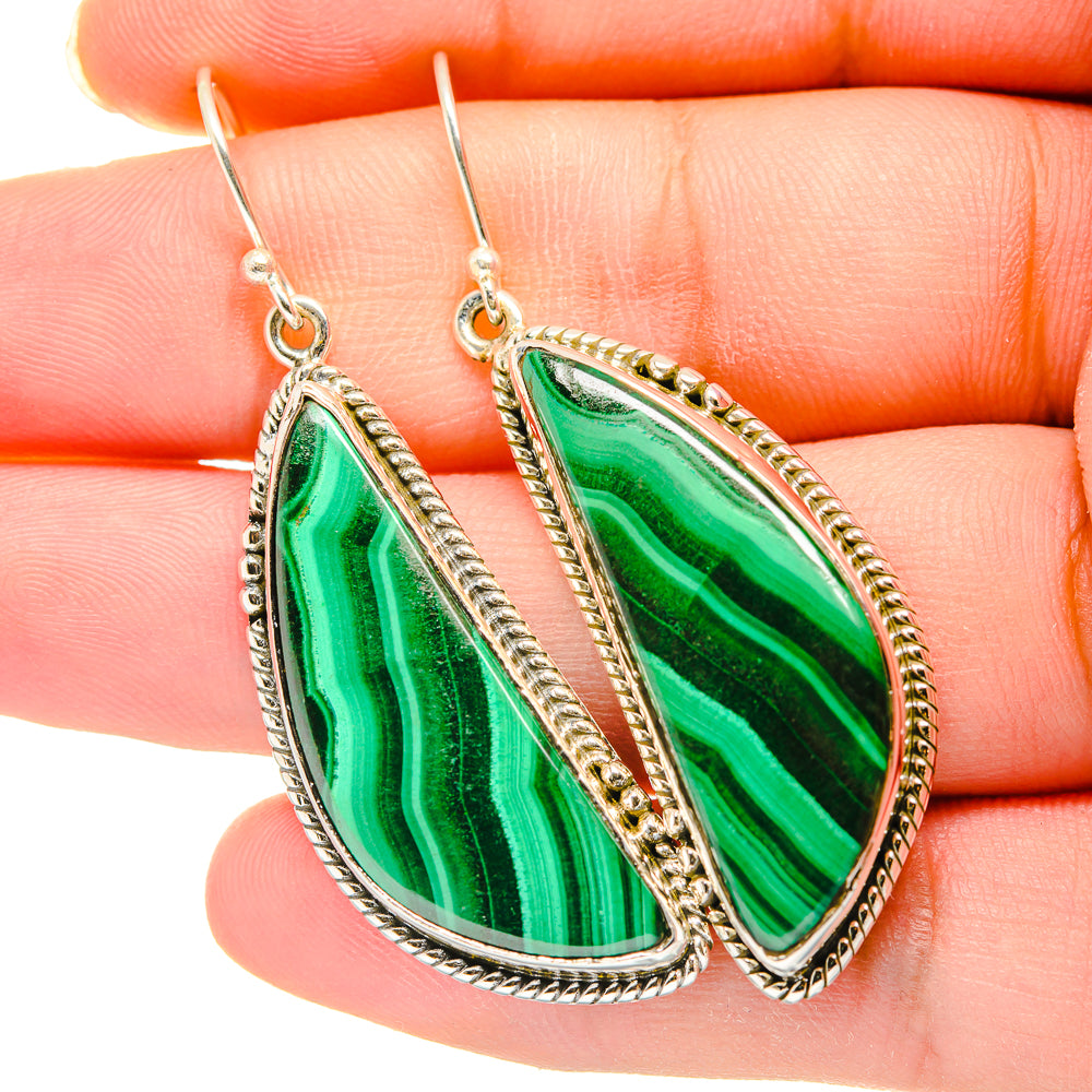 Malachite Earrings handcrafted by Anasilvercos - EARR420160