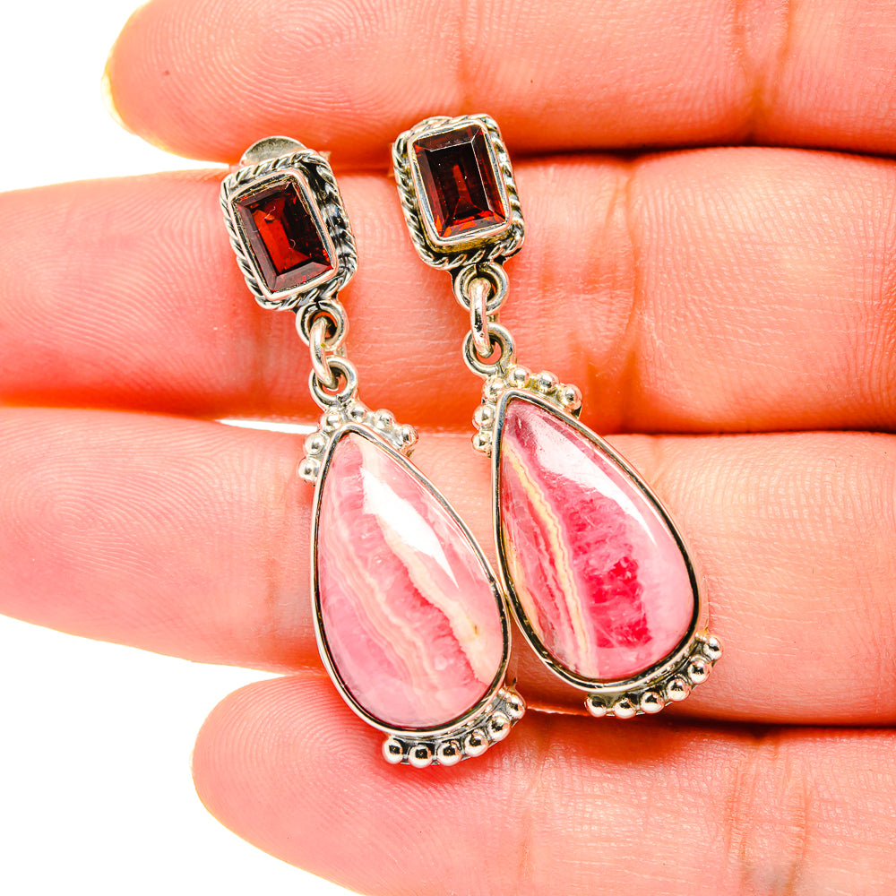 Rhodochrosite Earrings handcrafted by Anasilvercos - EARR420164