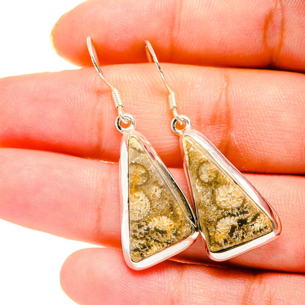 Fossil Coral Earrings handcrafted by Anasilvercos - EARR420166