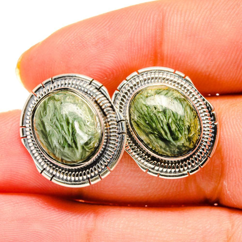 Seraphinite Earrings handcrafted by Anasilvercos - EARR420168
