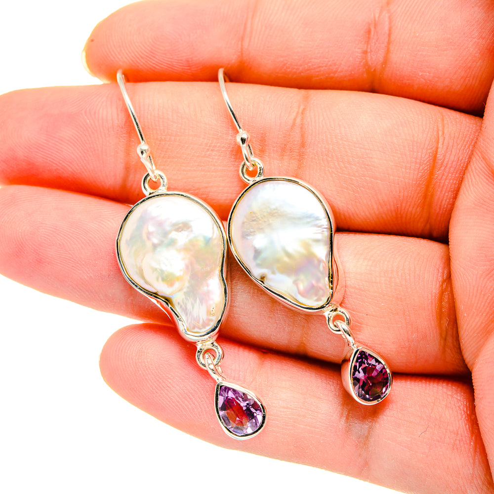 Mother Of Pearl Earrings handcrafted by Anasilvercos - EARR420184