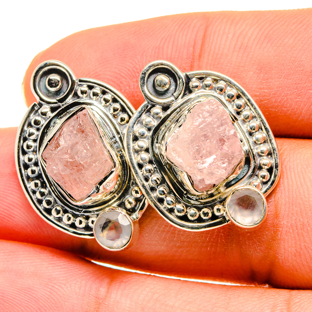 Rose Quartz Earrings handcrafted by Anasilvercos - EARR420185