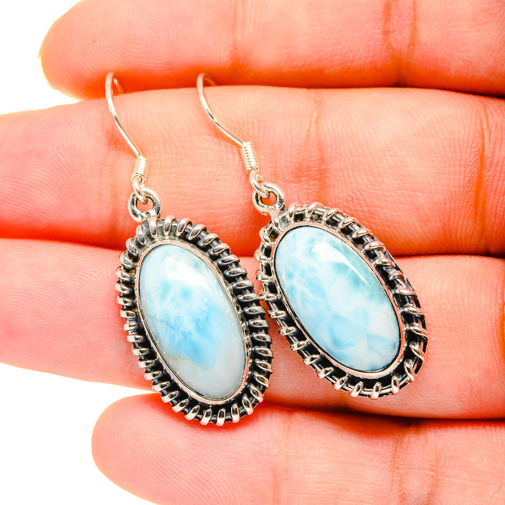 Larimar Earrings handcrafted by Anasilvercos - EARR420187