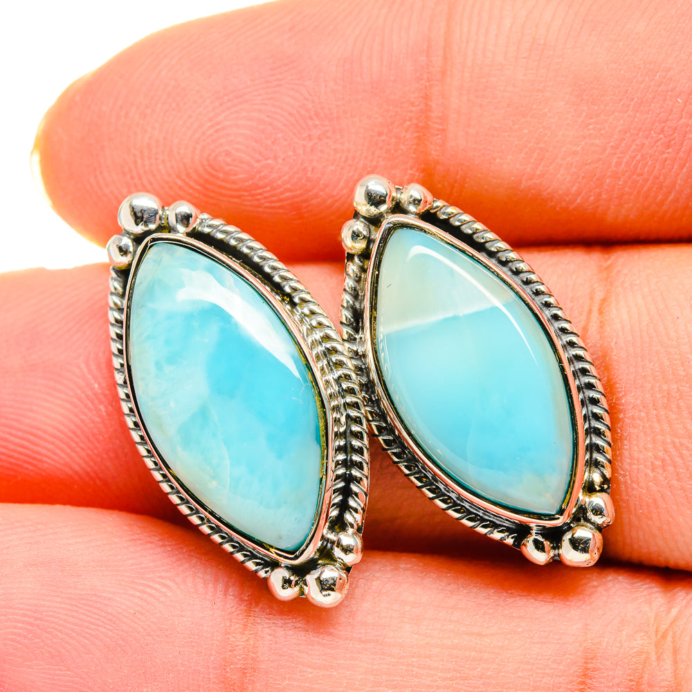 Larimar Earrings handcrafted by Anasilvercos - EARR420188