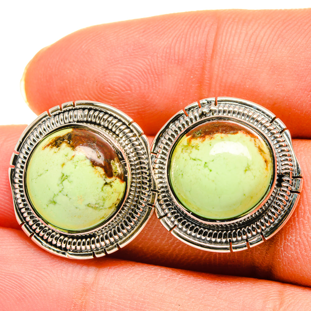 Lemon Chrysoprase Earrings handcrafted by Anasilvercos - EARR420233