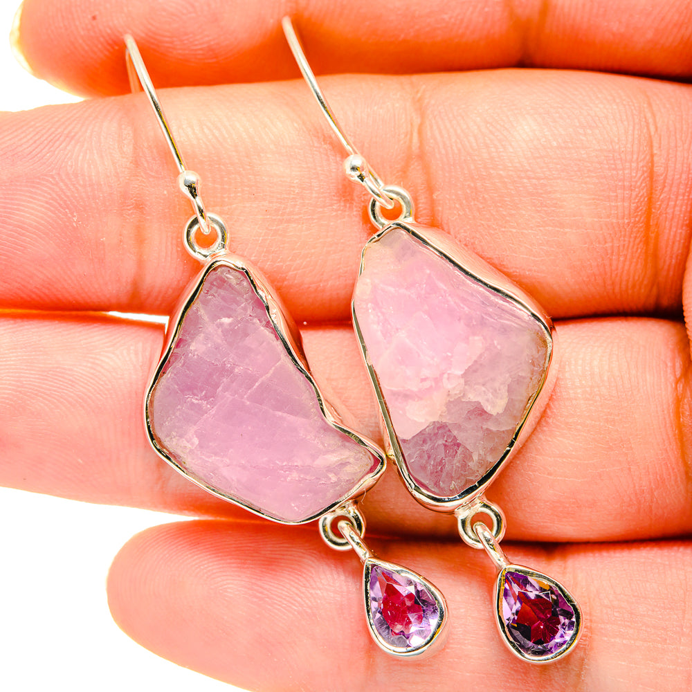 Rose Quartz Earrings handcrafted by Anasilvercos - EARR420263