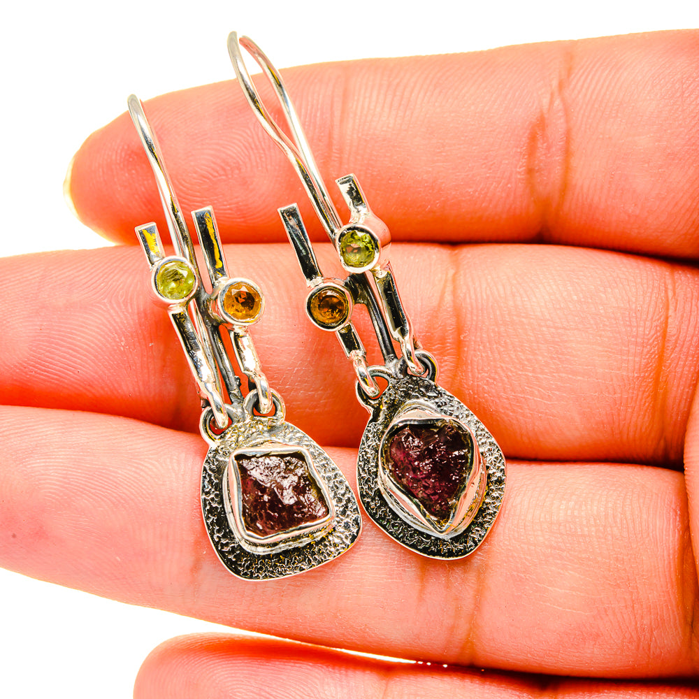 Garnet Earrings handcrafted by Anasilvercos - EARR420265