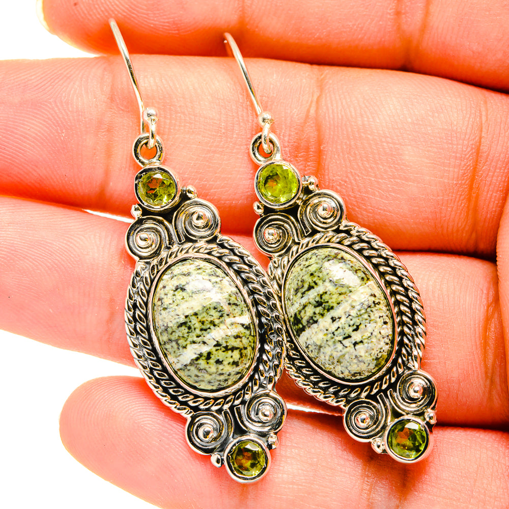 Lizard Jasper Earrings handcrafted by Anasilvercos - EARR420280