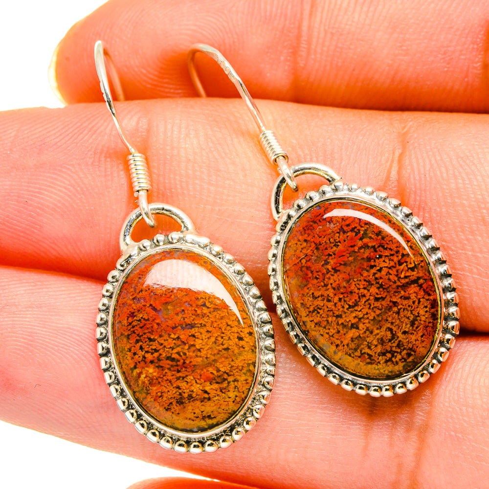 Indonesian Plume Agate Earrings handcrafted by Anasilvercos - EARR420294