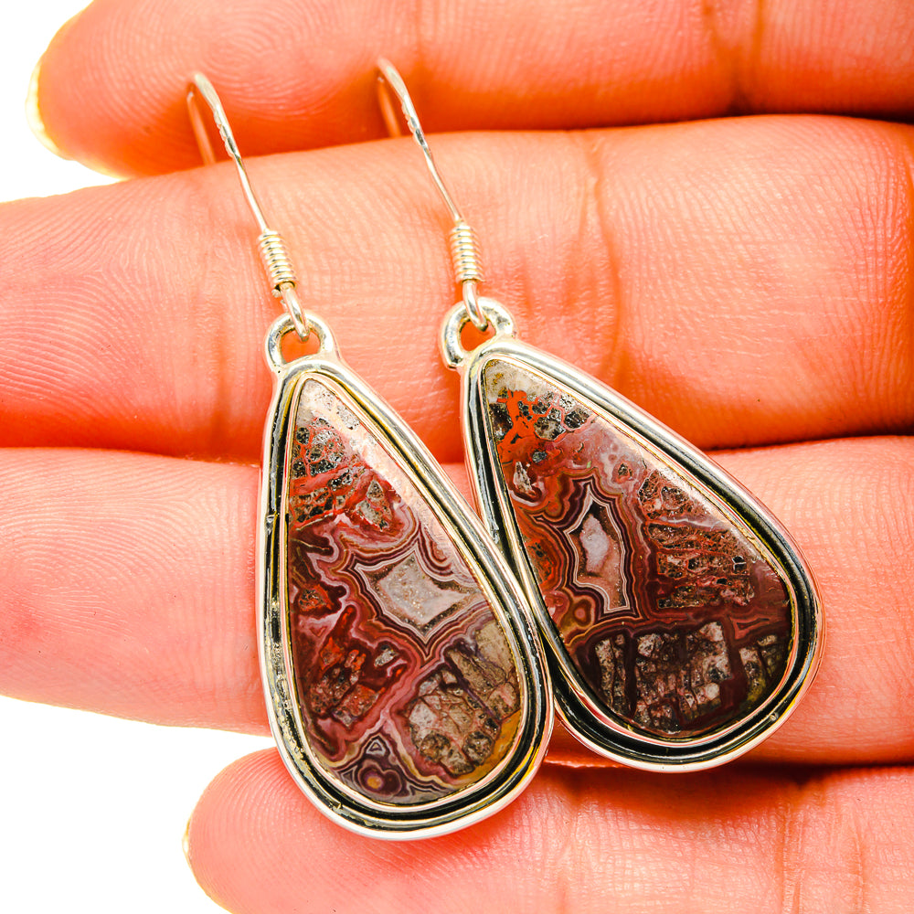 Crazy Lace Agate Earrings handcrafted by Anasilvercos - EARR420302