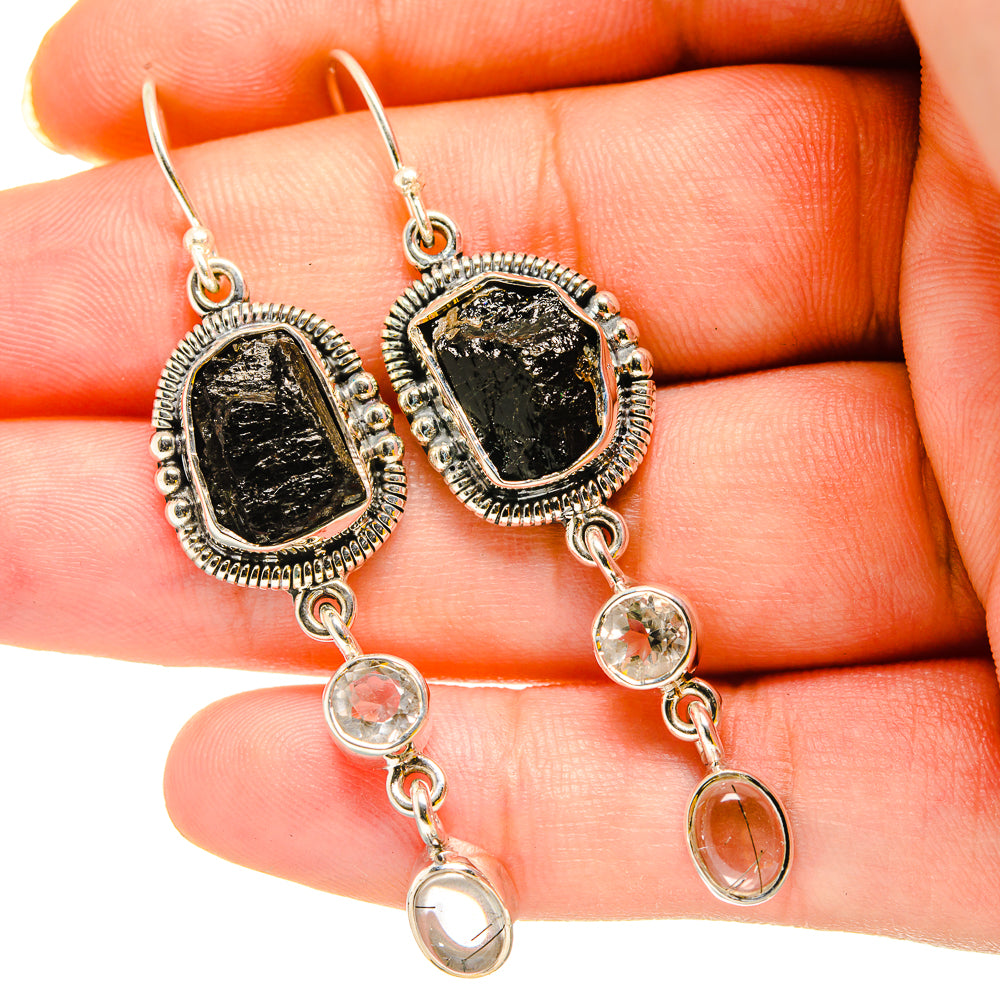 Black Tourmaline Earrings handcrafted by Anasilvercos - EARR420303