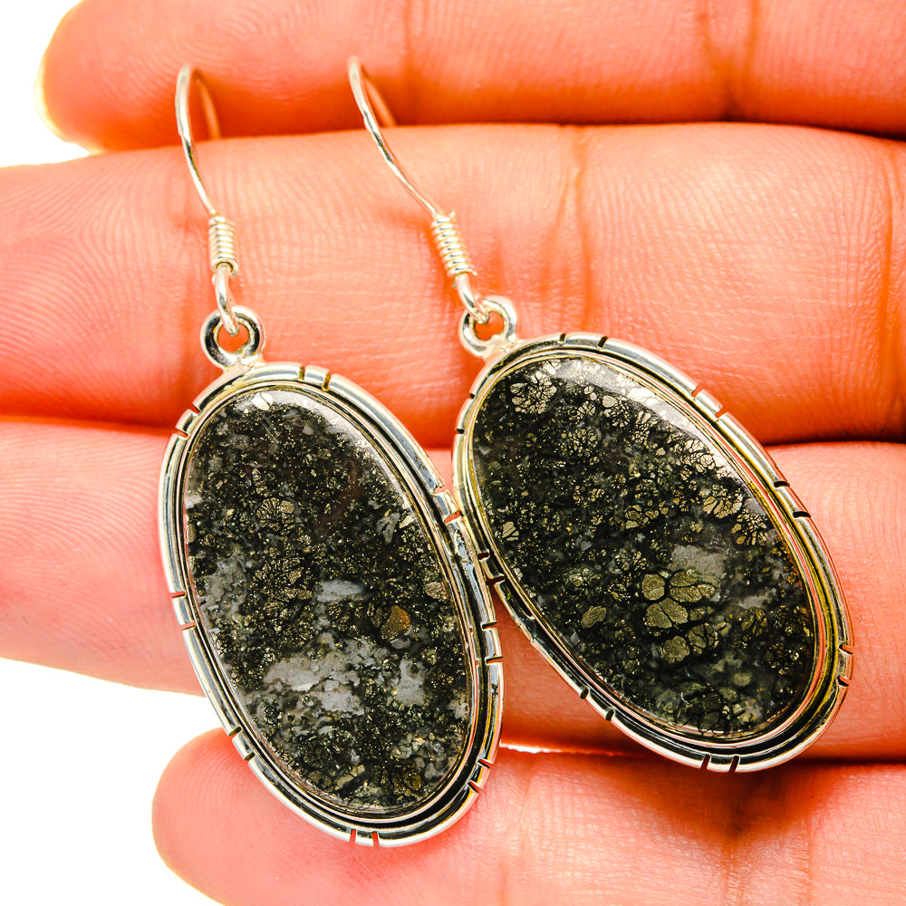 Pyrite Agate Earrings handcrafted by Anasilvercos - EARR420311