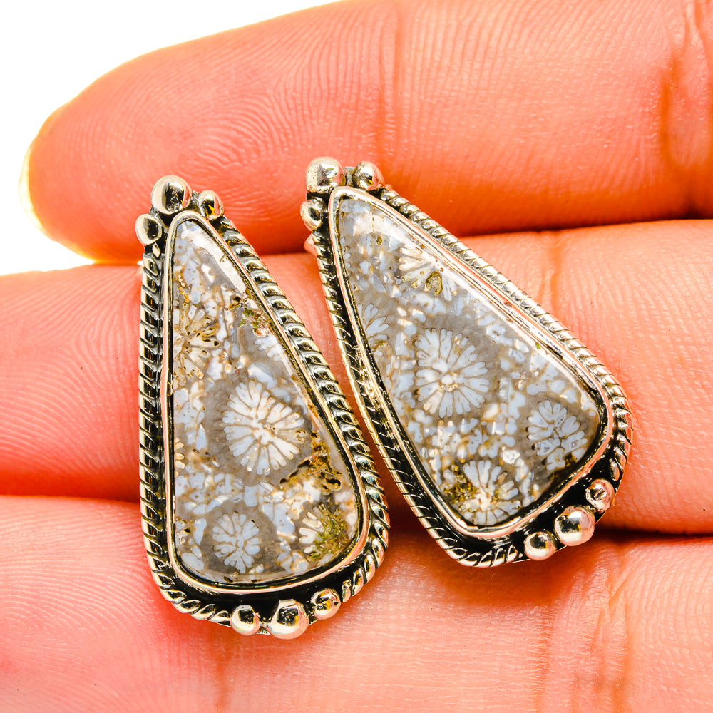 Fossil Coral Earrings handcrafted by Anasilvercos - EARR420312